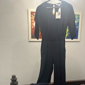 Diane Von Furstenberg Classic Silk Navy Blue Jumpsuit